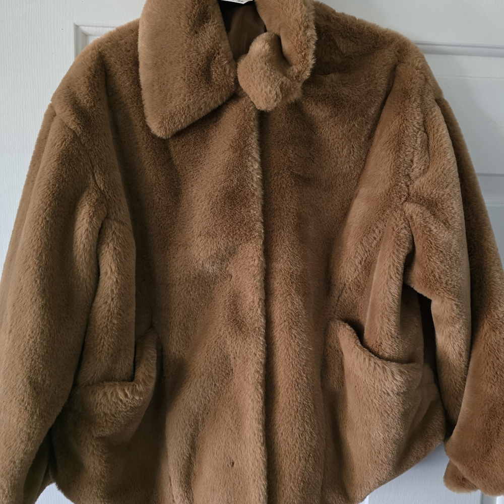 H&M Tan Faux Fur Coat
